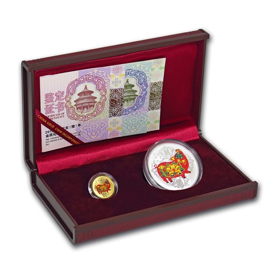 2019 China 2-Coin Year of the Pig Colorized Set (w/Box & COA) 2019 China 2-Coin Year of the Pig Colorized Set (w/Box & COA)